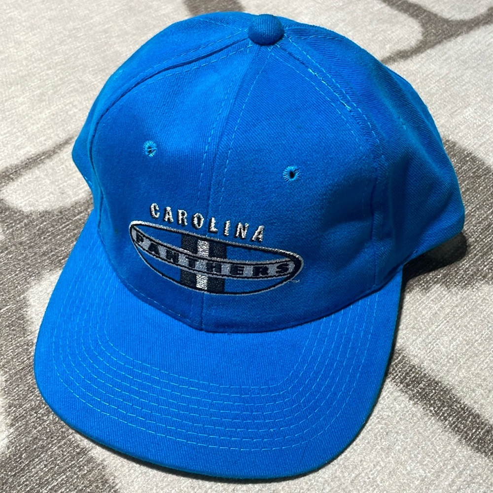 NOS: Vintage Carolina Panthers Blue Ball Cap Embroidered, Team NFL Snap Back Hat